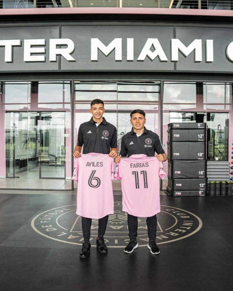 Tomás Avilés y Facundo Farías fueron presentados en el Inter Miami - Créditos: Prensa Club
