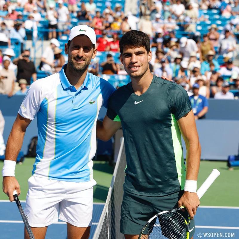 Novak Djokovic venció a Carlos Alcaraz en la final del Masters 1000 de Cincinnati. Imagen: Instagram.