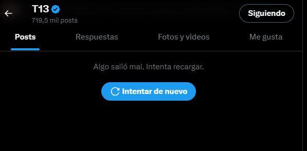 Captura - Falla en X (Twitter)