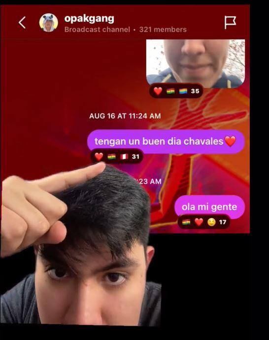 Captura - El joven boliviano mostrando su canal de difusión
