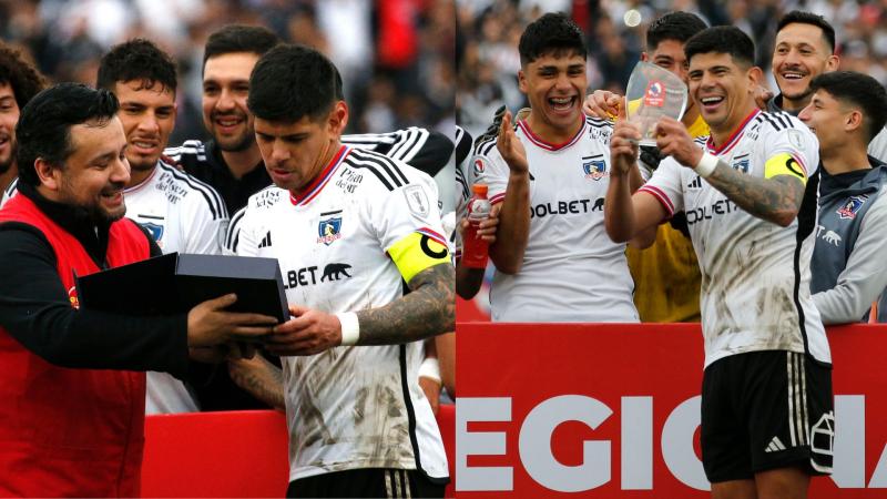 La hilarante reacción de Colo Colo al recibir el galvano de la ANFP. (Photosport)