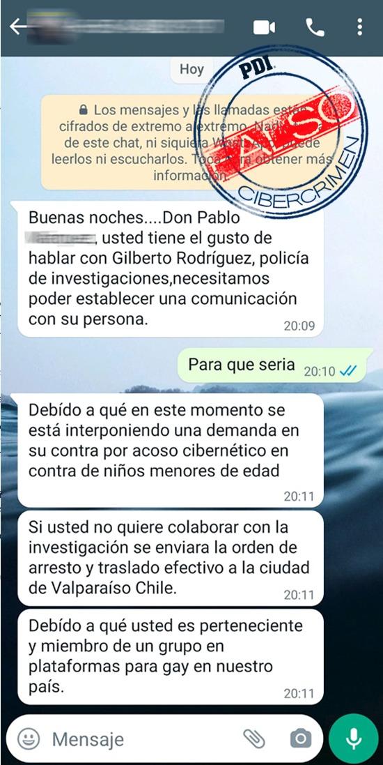 PDI - Alertan por intento de extorsión