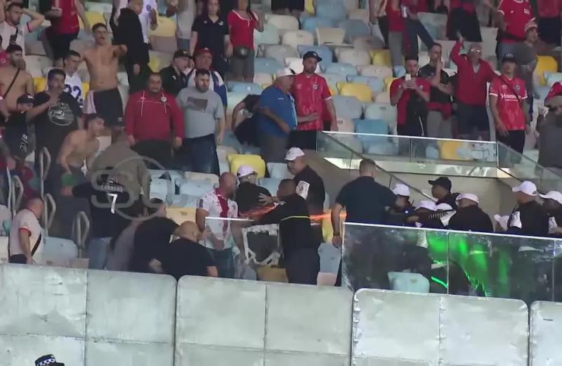 Los hinchas de Argentinos Juniors no la pasaron bien en el estadio Maracaná. Imagen: Pantallazo.