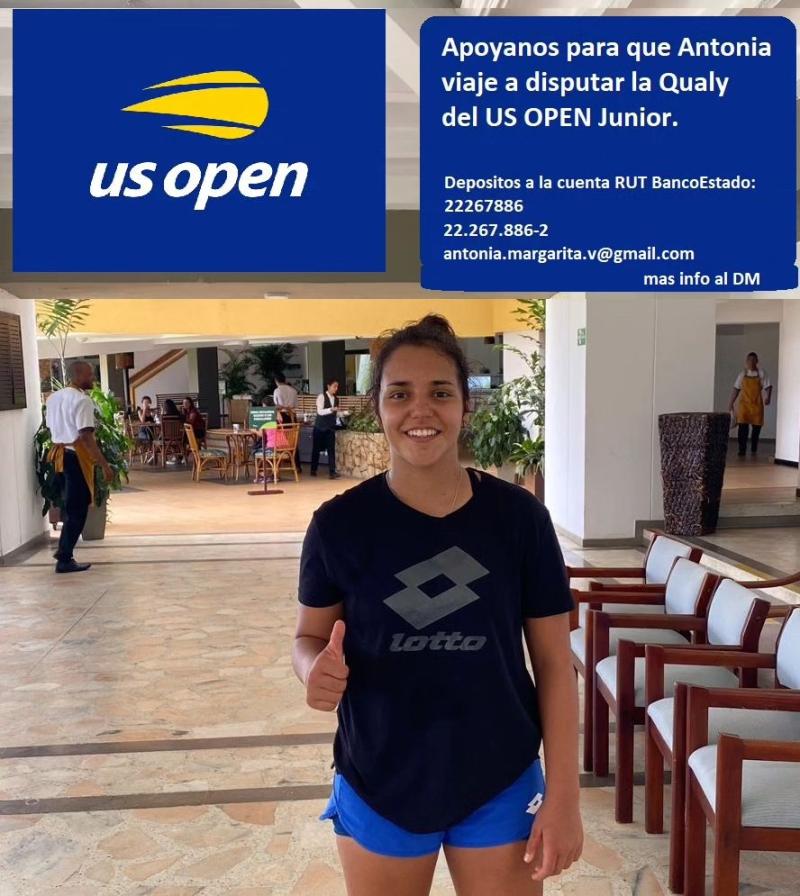 Antonia Vergara busca financiamiento para disputar el US Open. Imagen: Instagram.