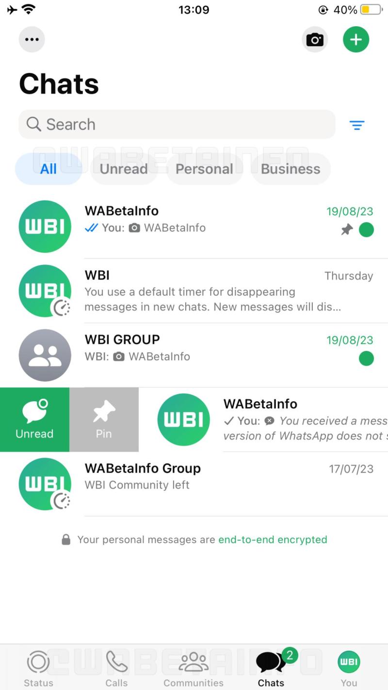 WABetaInfo - Nuevo diseño de WhatsApp en iOS