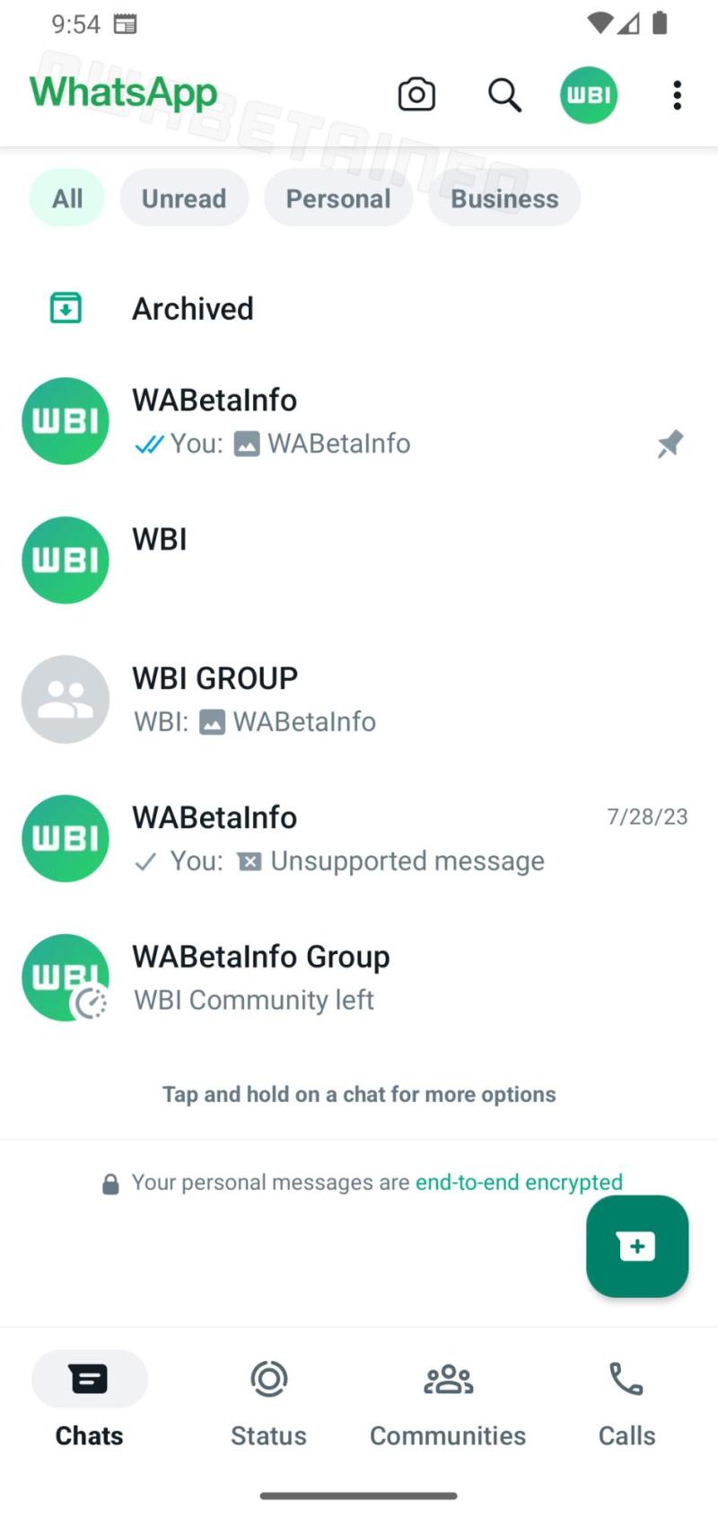 WABetaInfo - Nuevo diseño de WhatsApp en Android