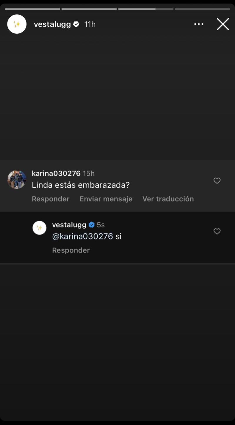 Respuesta de Vesta Lugg - Créditos: Instagram
