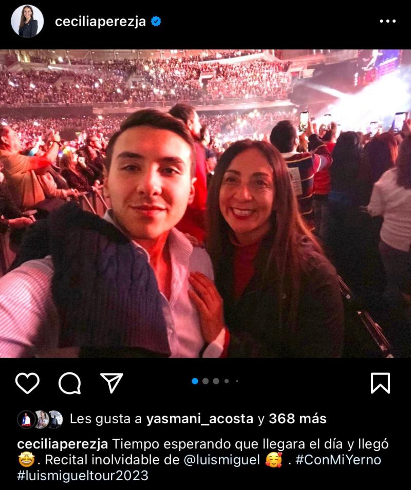 Cecilia Pérez disfrutó del concierto de Luis Miguel en el Movistar Arena - Créditos: Instagram