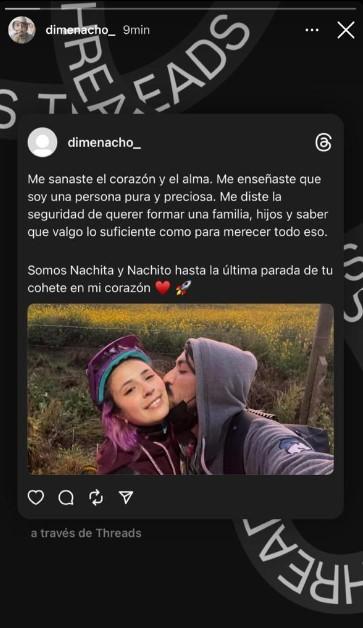 Captura del mensaje de Nacho a Maru Rockets