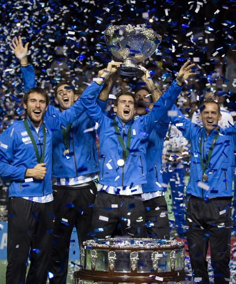 Guido Pella ganó la Copa Davis 2016 junto al equipo argentino. Imagen: Instagram.