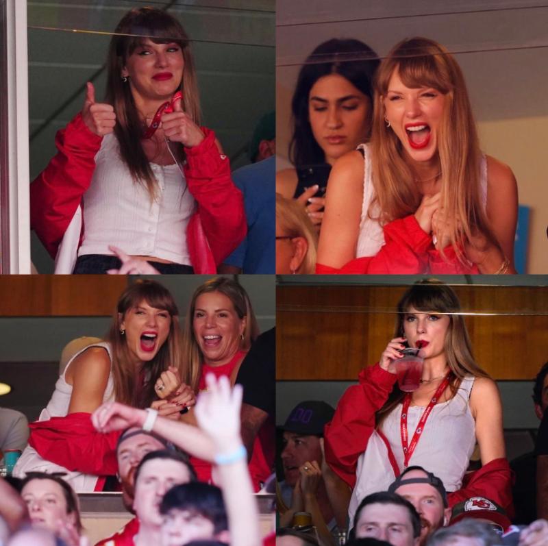Taylor Swift en el partido de Travis Kelce - Créditos: Redes sociales