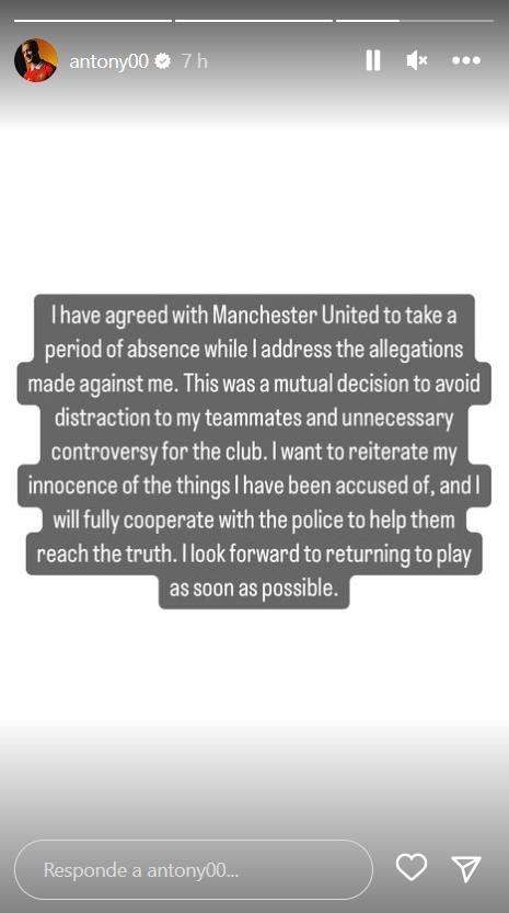 Antony fue excluido del plantel de Manchester United. Crédito: @antony00