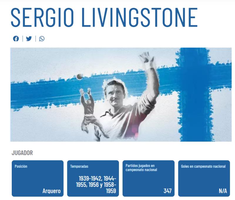 El sitio oficial de la UC sostiene que Sergio Livingstone jugó 347 partidos en Campeonatos Nacionales.
