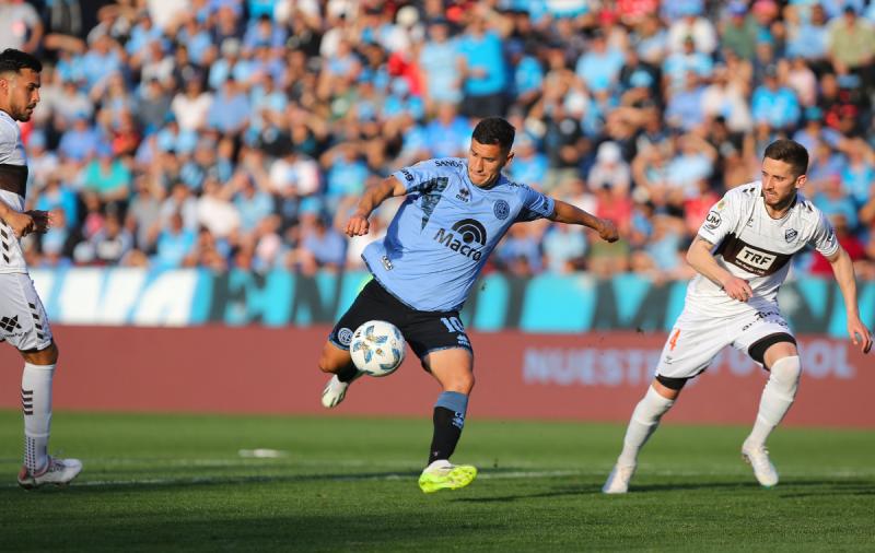 Matías Marín anotó su primer gol en el fútbol argentino. Crédito: @Belgrano.