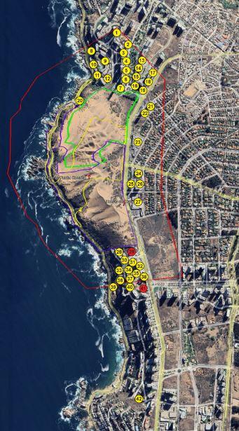 Los edificios de la “zona roja”