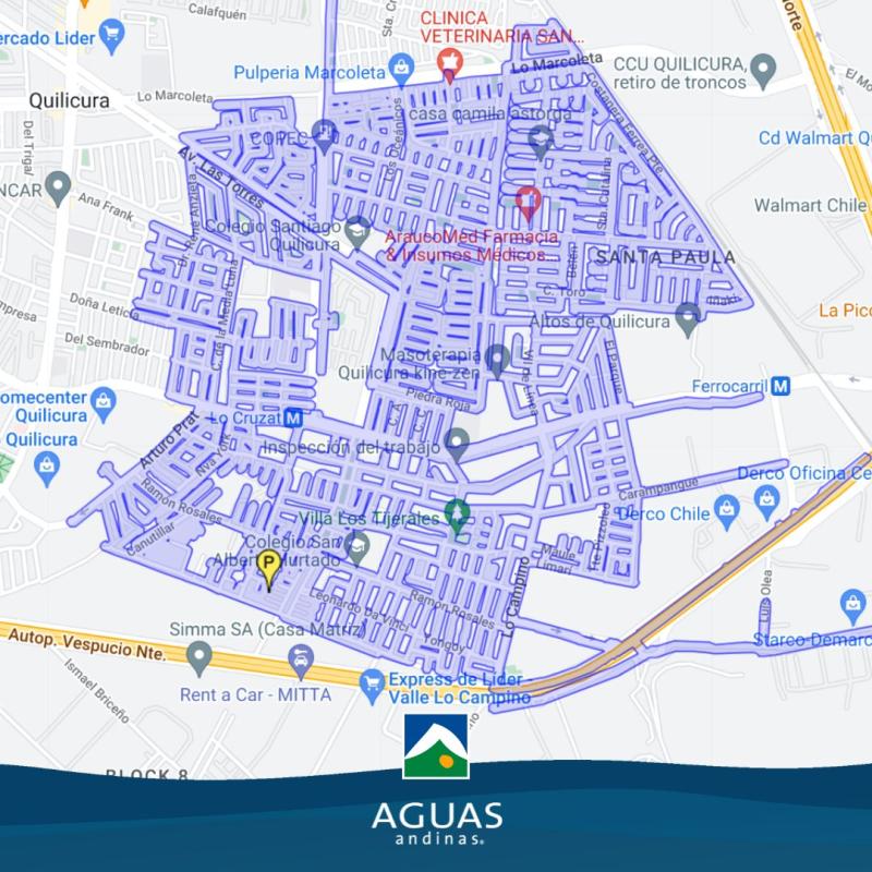Aguas Andinas anuncia corte de agua