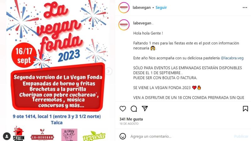 Fonda Vegana en el Maule