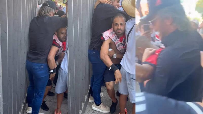 Diego Lugano fue víctima de robo en medio de los festejos. Imagen: Pantallazo.