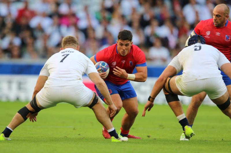 Los Cóndores se emocionaron al entonar el himno chileno en el Mundial de Rugby. / Photosport