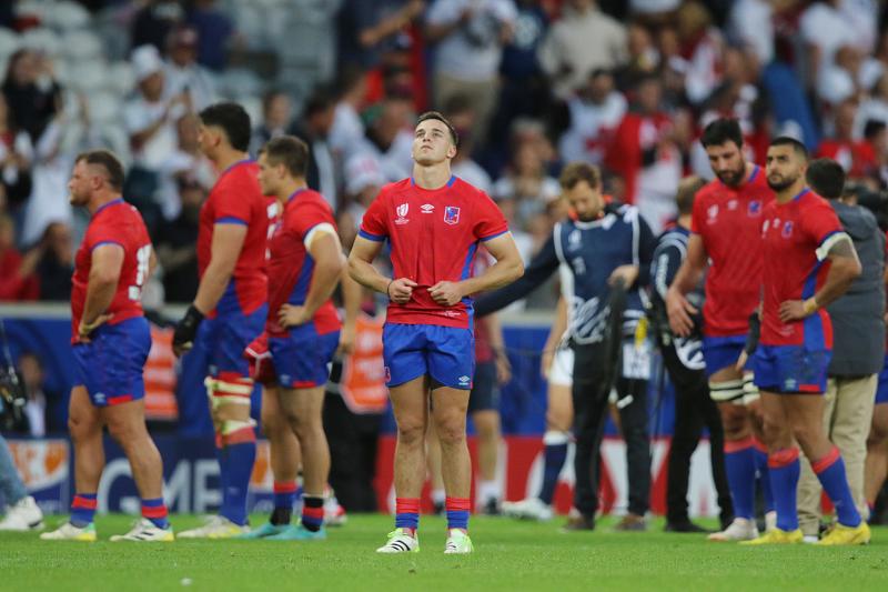 Los Cóndores sufrieron una dura caída ante Inglaterra en el Mundial de Rugby. / Photosport