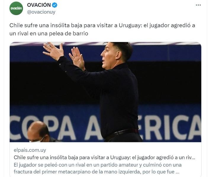 Prensa uruguaya se burló de la Roja por la lesión de Damián Pizarro. / Foto: Captura