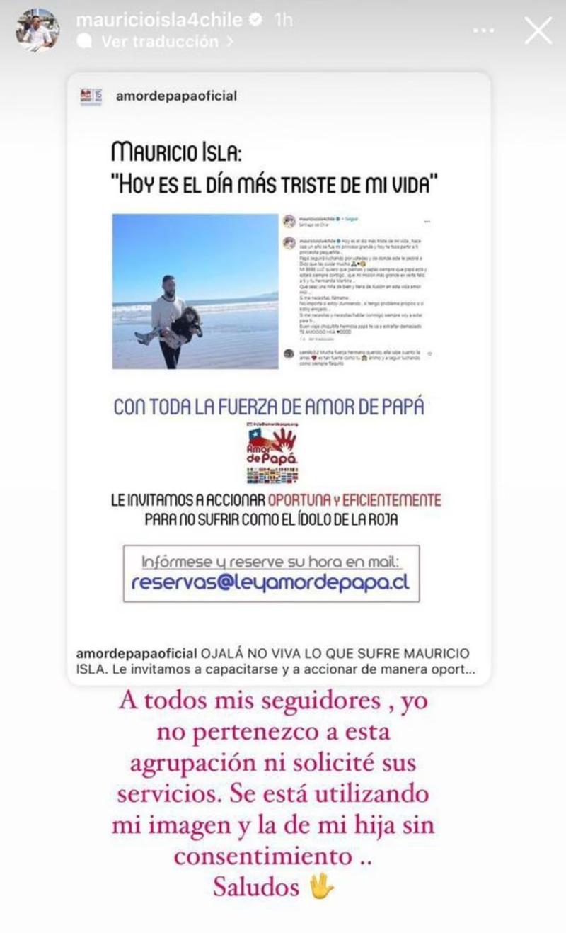Mauricio Isla y Gala Caldirola respondieron con todo a la organización Amor de Papá. / Foto: Instagram