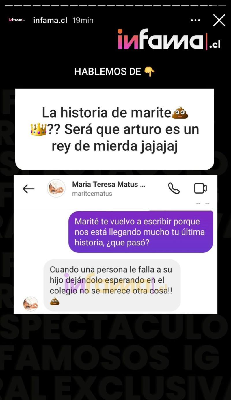 Instagram Infama - Marité Matus reconoció que el mensaje iba para Arturo Vidal