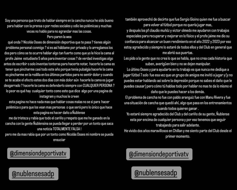 Comunicado de Lorenzo Reyez - Créditos: Instagram