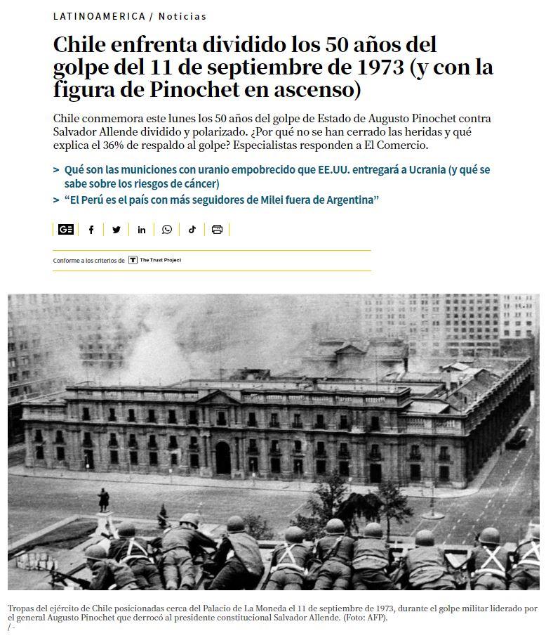 El Comercio - Conmemoración de los 50 años del golpe de Estado