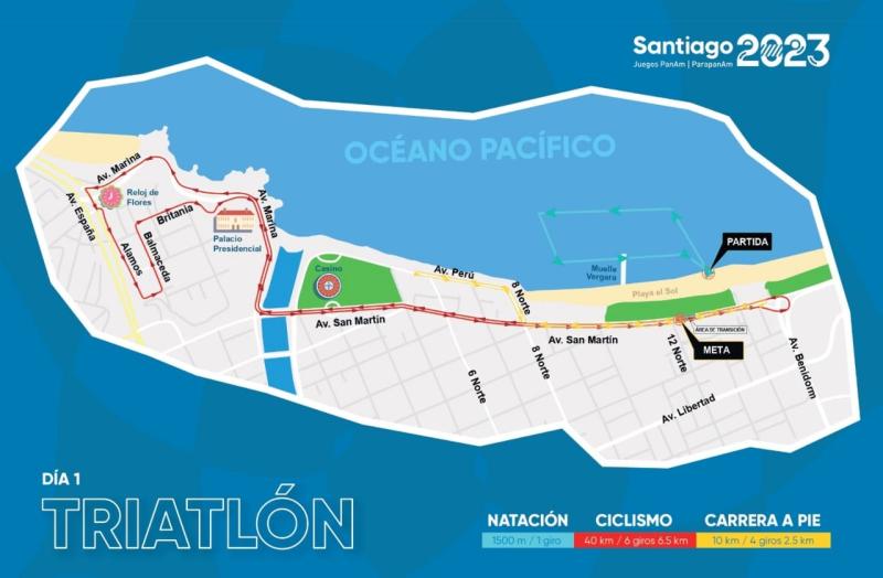 Circuito del primer día de triatlón. (Foto: Santiago 2023).