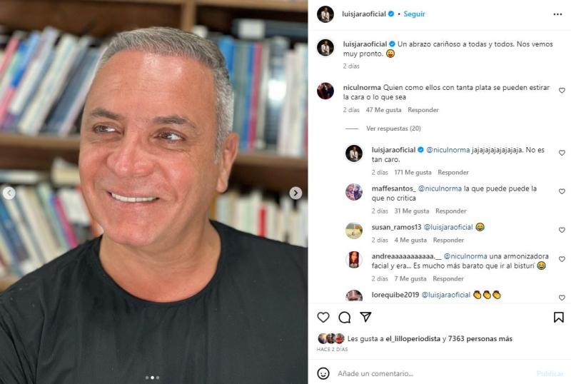 Instagram @luisjaraoficial - Seguidores critican nueva apariencia de Luis Jara.