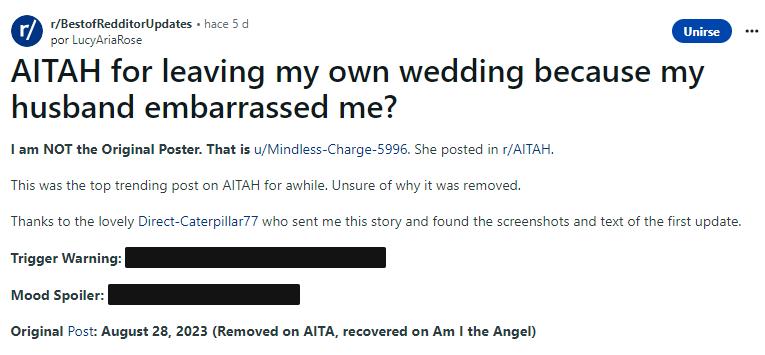 Publicación en la red social Reddit