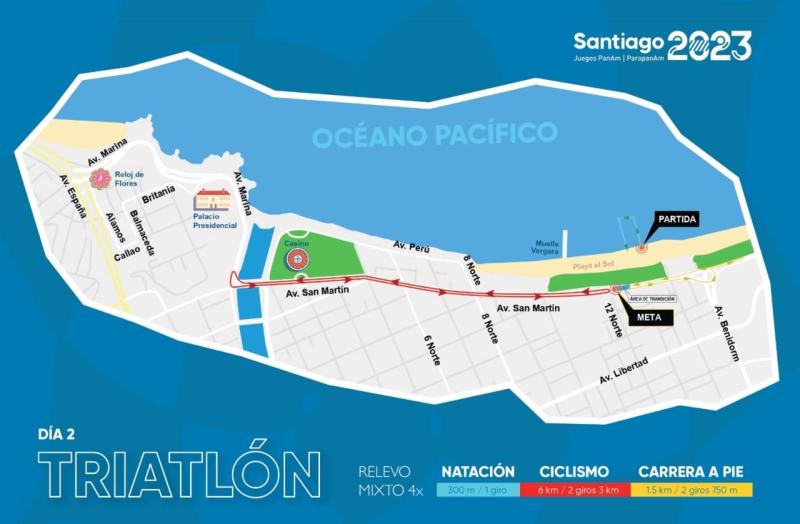 Circuito del segundo día de triatlón. (Foto: Santiago 2023).