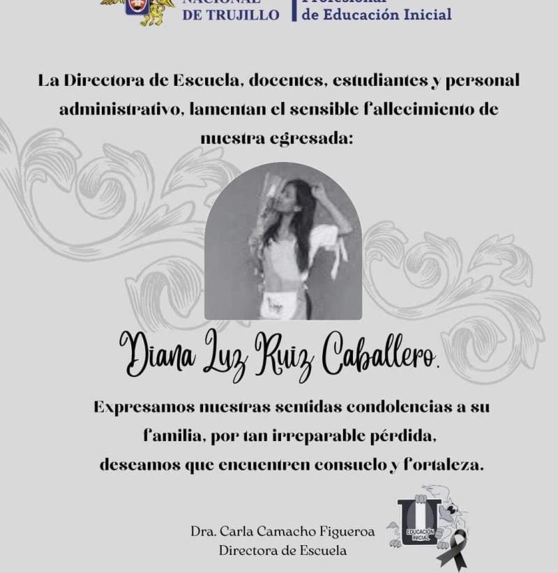 Así despidieron a la profesora que falleció en un gimnasio de Perú / Facebook