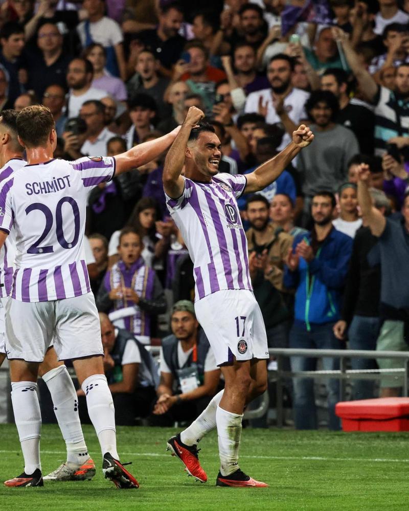 Gabriel Suazo anotó el único gol que le dio el triunfo a Toulouse FC en la UEFA Europa League - Créditos: Instagram @toulousefc