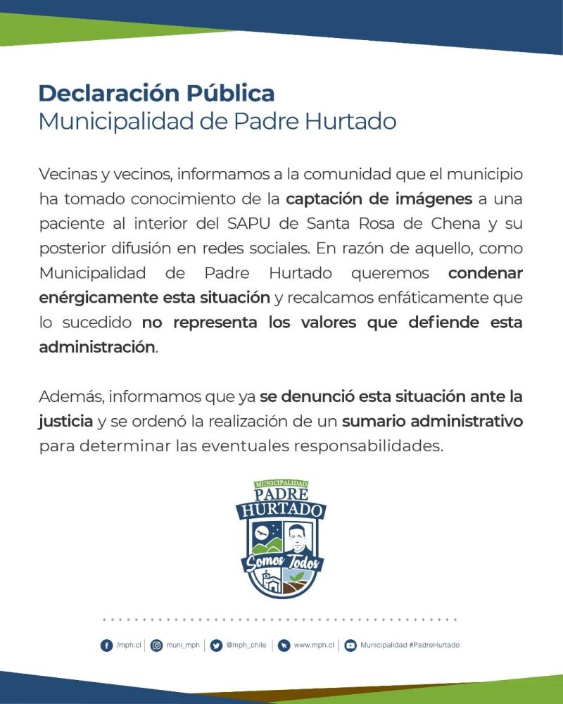 Instagram - Municipalidad de Padre Hurtado condenó fotos a la "Ina".