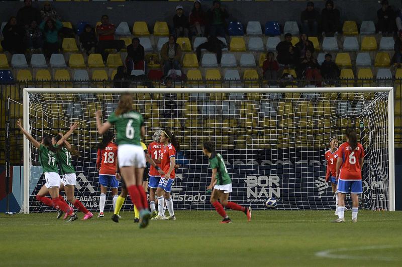 La Roja femenina vivió una dura derrota ante México en Santiago 2023. (Agencia UNO)
