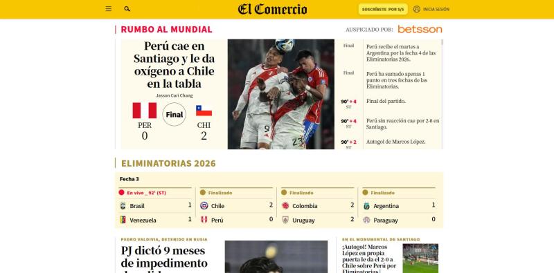 Captura - Portada en Perú tras derrota