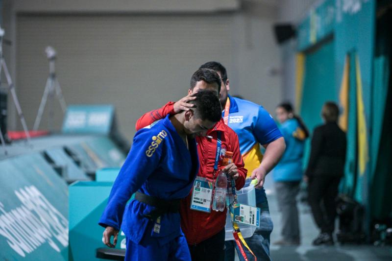 Créditos: Alicia Martínez - Lucas Fernández, del Team Chile en la competencia de judo.
