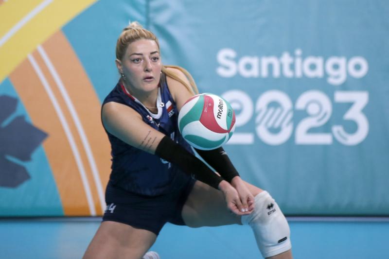 Karla Ruz en el partido frente a Argentina por cuartos de final - Créditos: Photosport