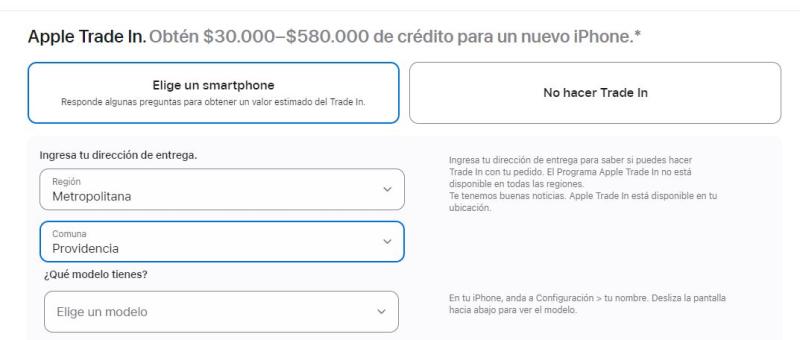 Captura de pantalla - Apple Trade In