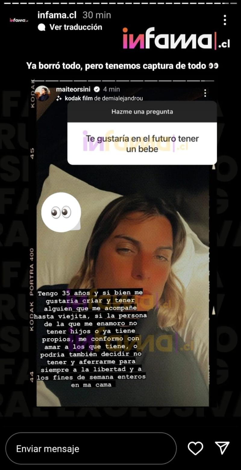 Maite Orsini habla sobre tener hijos y Jorge Valdivia sale a colación / Instagram