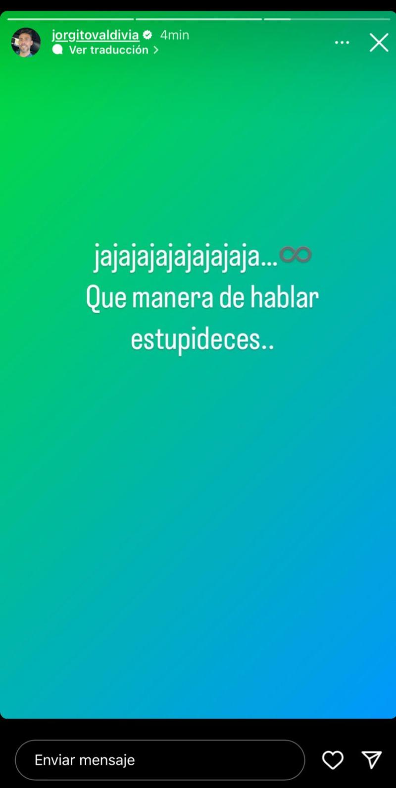 Jorge Valdivia: "Qué manera de hablar estupideces"