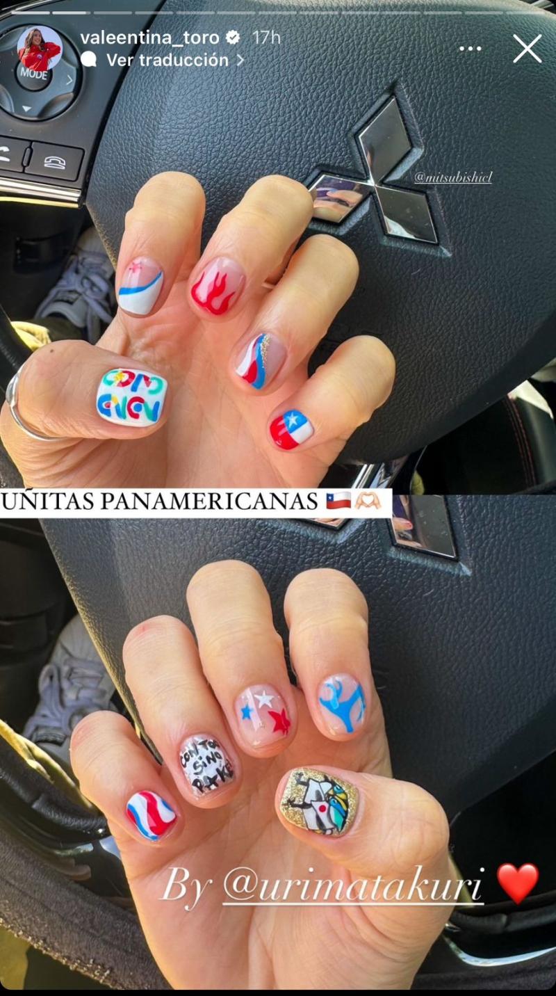 Así lucen las uñas de Valentina Toro antes de que compita en Santiago 2023 - Créditos: Instagram