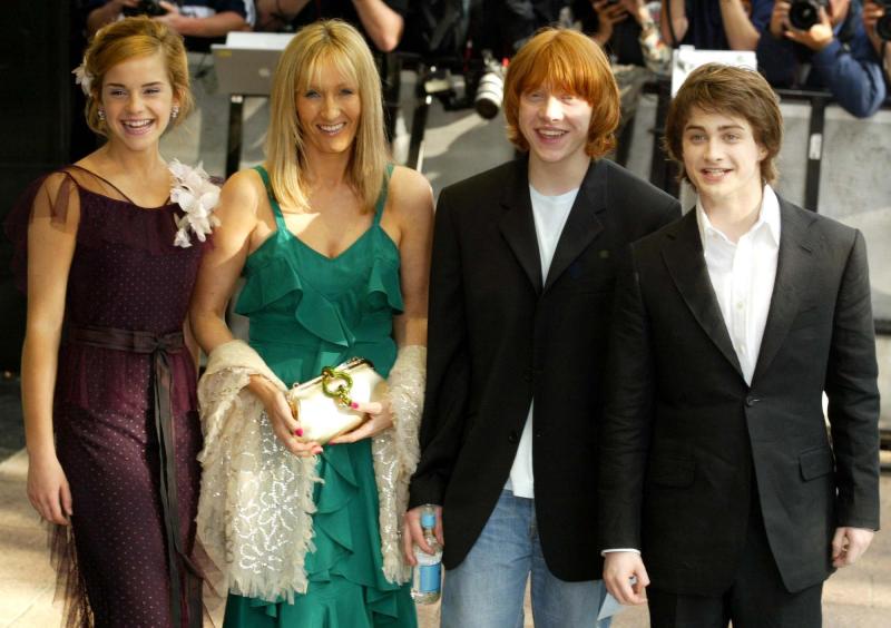 AFP - emma Watson, JK Rowling, Rupert Grint y Daniel Radcliffe.