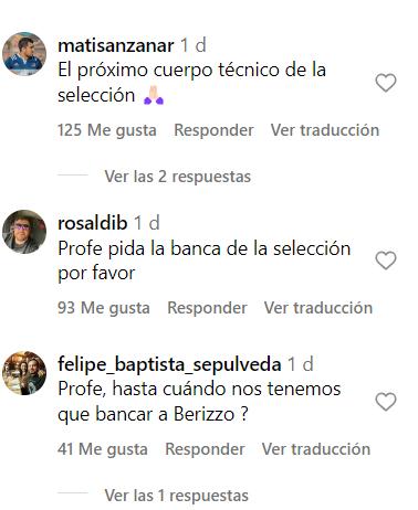 Comentarios en la foto de Jaime García y Claudio Bravo - Créditos: Instagram