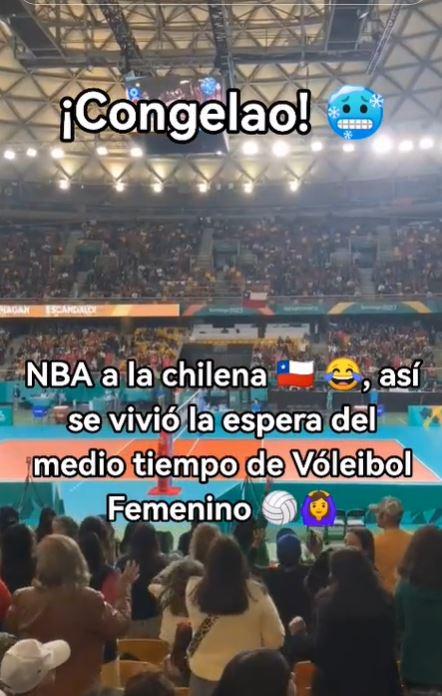 Captura TikTok @diariousachoficial - Captan al público de los Panamericanos jugando al "Congelao"