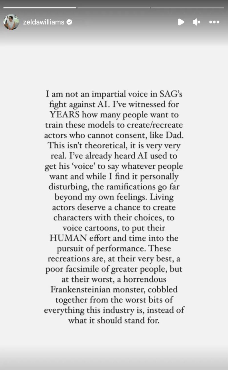 Instagram - Storie de Zelda Williams.