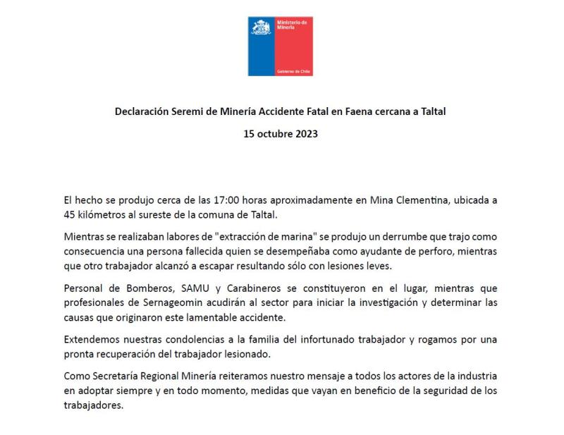 Seremi de Minería - Taltal