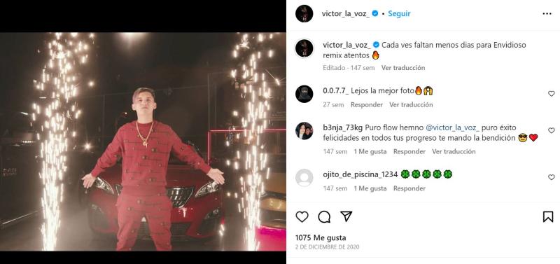 Víctor la voz en Instagram